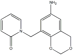 1-[(6-amino-2,4-dihydro-1,3-benzodioxin-8-yl)methyl]-1,2-dihydropyridin-2-one 结构式