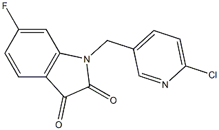 1-[(6-chloropyridin-3-yl)methyl]-6-fluoro-2,3-dihydro-1H-indole-2,3-dione 结构式