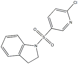 1-[(6-chloropyridine-3-)sulfonyl]-2,3-dihydro-1H-indole 结构式