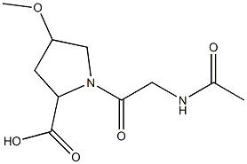 1-[(acetylamino)acetyl]-4-methoxypyrrolidine-2-carboxylic acid 结构式