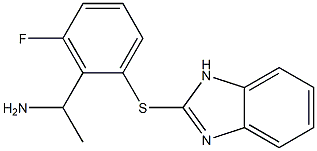 1-[2-(1H-1,3-benzodiazol-2-ylsulfanyl)-6-fluorophenyl]ethan-1-amine 结构式