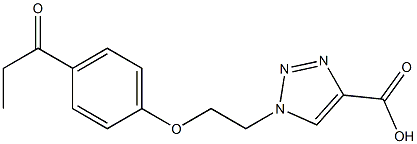 1-[2-(4-propanoylphenoxy)ethyl]-1H-1,2,3-triazole-4-carboxylic acid 结构式