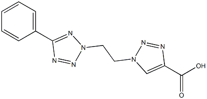 1-[2-(5-phenyl-2H-1,2,3,4-tetrazol-2-yl)ethyl]-1H-1,2,3-triazole-4-carboxylic acid 结构式