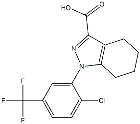 1-[2-chloro-5-(trifluoromethyl)phenyl]-4,5,6,7-tetrahydro-1H-indazole-3-carboxylic acid 结构式