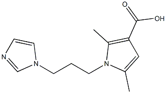 1-[3-(1H-imidazol-1-yl)propyl]-2,5-dimethyl-1H-pyrrole-3-carboxylic acid 结构式