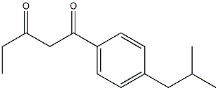 1-[4-(2-methylpropyl)phenyl]pentane-1,3-dione 结构式