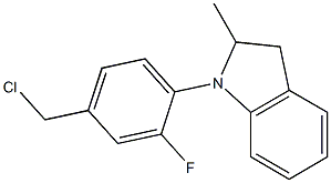 1-[4-(chloromethyl)-2-fluorophenyl]-2-methyl-2,3-dihydro-1H-indole 结构式