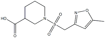 1-{[(5-methyl-1,2-oxazol-3-yl)methane]sulfonyl}piperidine-3-carboxylic acid 结构式