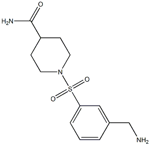 1-{[3-(aminomethyl)phenyl]sulfonyl}piperidine-4-carboxamide 结构式