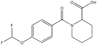 1-{[4-(difluoromethoxy)phenyl]carbonyl}piperidine-2-carboxylic acid 结构式