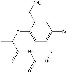 1-{2-[2-(aminomethyl)-4-bromophenoxy]propanoyl}-3-methylurea 结构式