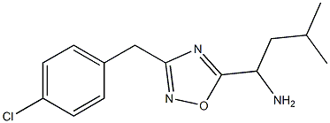 1-{3-[(4-chlorophenyl)methyl]-1,2,4-oxadiazol-5-yl}-3-methylbutan-1-amine 结构式