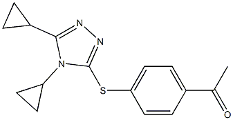 1-{4-[(4,5-dicyclopropyl-4H-1,2,4-triazol-3-yl)sulfanyl]phenyl}ethan-1-one 结构式