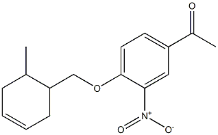 1-{4-[(6-methylcyclohex-3-en-1-yl)methoxy]-3-nitrophenyl}ethan-1-one 结构式