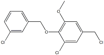 1-chloro-5-(chloromethyl)-2-[(3-chlorophenyl)methoxy]-3-methoxybenzene 结构式
