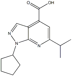 1-cyclopentyl-6-isopropyl-1H-pyrazolo[3,4-b]pyridine-4-carboxylic acid 结构式