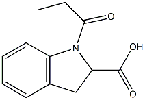 1-propanoyl-2,3-dihydro-1H-indole-2-carboxylic acid 结构式