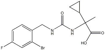 2-({[(2-bromo-4-fluorophenyl)methyl]carbamoyl}amino)-2-cyclopropylpropanoic acid 结构式