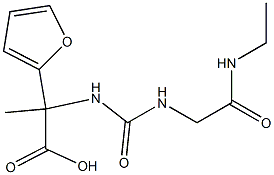 2-({[(ethylcarbamoyl)methyl]carbamoyl}amino)-2-(furan-2-yl)propanoic acid 结构式