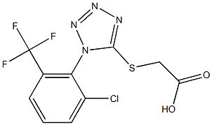 2-({1-[2-chloro-6-(trifluoromethyl)phenyl]-1H-1,2,3,4-tetrazol-5-yl}sulfanyl)acetic acid 结构式