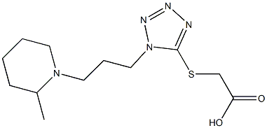 2-({1-[3-(2-methylpiperidin-1-yl)propyl]-1H-1,2,3,4-tetrazol-5-yl}sulfanyl)acetic acid 结构式