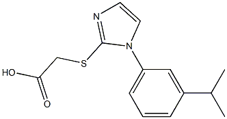 2-({1-[3-(propan-2-yl)phenyl]-1H-imidazol-2-yl}sulfanyl)acetic acid 结构式