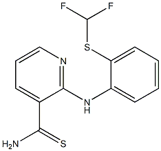 2-({2-[(difluoromethyl)sulfanyl]phenyl}amino)pyridine-3-carbothioamide 结构式