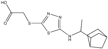 2-({5-[(1-{bicyclo[2.2.1]heptan-2-yl}ethyl)amino]-1,3,4-thiadiazol-2-yl}sulfanyl)acetic acid 结构式