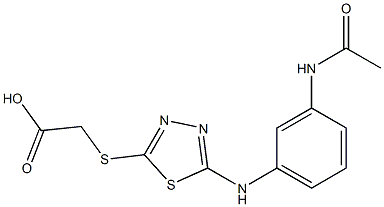 2-({5-[(3-acetamidophenyl)amino]-1,3,4-thiadiazol-2-yl}sulfanyl)acetic acid 结构式