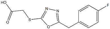 2-({5-[(4-fluorophenyl)methyl]-1,3,4-oxadiazol-2-yl}sulfanyl)acetic acid 结构式