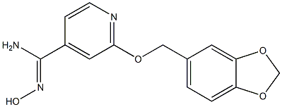 2-(1,3-benzodioxol-5-ylmethoxy)-N'-hydroxypyridine-4-carboximidamide 结构式