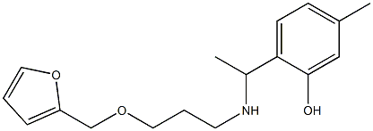 2-(1-{[3-(furan-2-ylmethoxy)propyl]amino}ethyl)-5-methylphenol 结构式