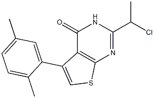 2-(1-chloroethyl)-5-(2,5-dimethylphenyl)-3H,4H-thieno[2,3-d]pyrimidin-4-one 结构式