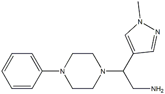 2-(1-methyl-1H-pyrazol-4-yl)-2-(4-phenylpiperazin-1-yl)ethan-1-amine 结构式