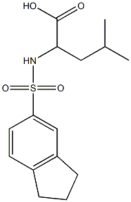 2-(2,3-dihydro-1H-indene-5-sulfonamido)-4-methylpentanoic acid 结构式