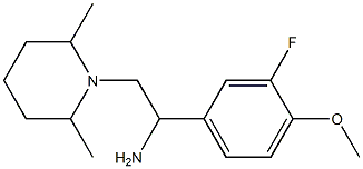 2-(2,6-dimethylpiperidin-1-yl)-1-(3-fluoro-4-methoxyphenyl)ethan-1-amine 结构式