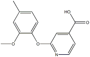 2-(2-methoxy-4-methylphenoxy)pyridine-4-carboxylic acid 结构式