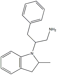 2-(2-methyl-2,3-dihydro-1H-indol-1-yl)-3-phenylpropan-1-amine 结构式