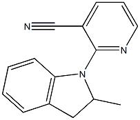 2-(2-methyl-2,3-dihydro-1H-indol-1-yl)pyridine-3-carbonitrile 结构式