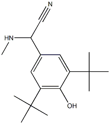 2-(3,5-di-tert-butyl-4-hydroxyphenyl)-2-(methylamino)acetonitrile 结构式