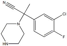 2-(3-chloro-4-fluorophenyl)-2-(piperazin-1-yl)propanenitrile 结构式