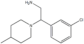 2-(3-chlorophenyl)-2-(4-methylpiperidin-1-yl)ethanamine 结构式