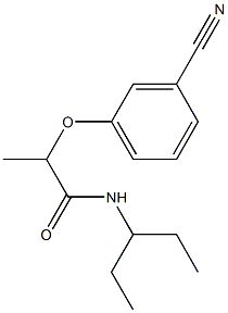 2-(3-cyanophenoxy)-N-(pentan-3-yl)propanamide 结构式