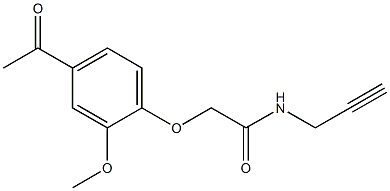 2-(4-acetyl-2-methoxyphenoxy)-N-prop-2-ynylacetamide 结构式