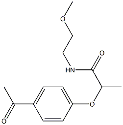 2-(4-acetylphenoxy)-N-(2-methoxyethyl)propanamide 结构式
