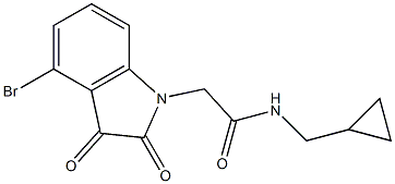 2-(4-bromo-2,3-dioxo-2,3-dihydro-1H-indol-1-yl)-N-(cyclopropylmethyl)acetamide 结构式