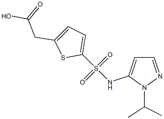 2-(5-{[1-(propan-2-yl)-1H-pyrazol-5-yl]sulfamoyl}thiophen-2-yl)acetic acid 结构式