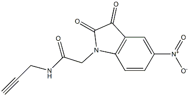 2-(5-nitro-2,3-dioxo-2,3-dihydro-1H-indol-1-yl)-N-(prop-2-yn-1-yl)acetamide 结构式