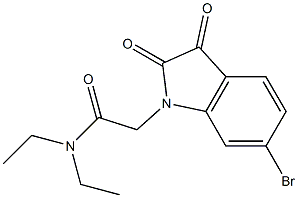 2-(6-bromo-2,3-dioxo-2,3-dihydro-1H-indol-1-yl)-N,N-diethylacetamide 结构式