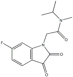 2-(6-fluoro-2,3-dioxo-2,3-dihydro-1H-indol-1-yl)-N-methyl-N-(propan-2-yl)acetamide 结构式